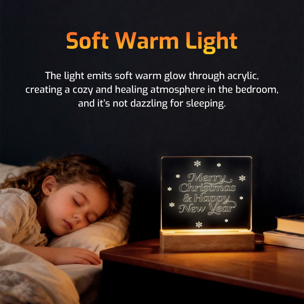 Night Glow Christmas & New Year Greeting Light