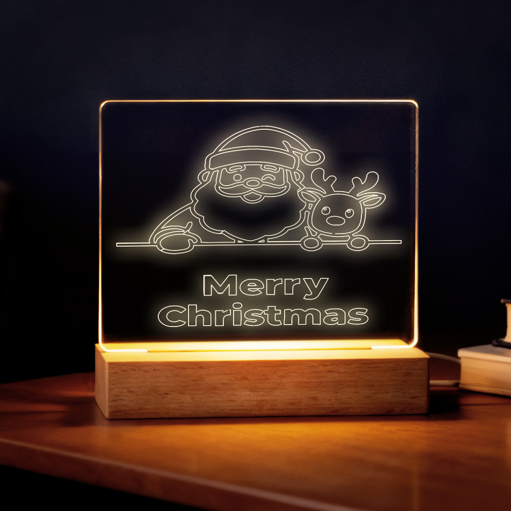Night Glow Santa & Reindeer Peekaboo Xmas Light