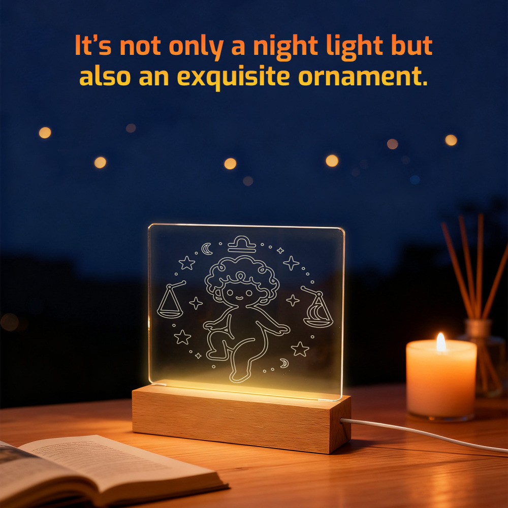 Night Glow Libra Zodiac Light