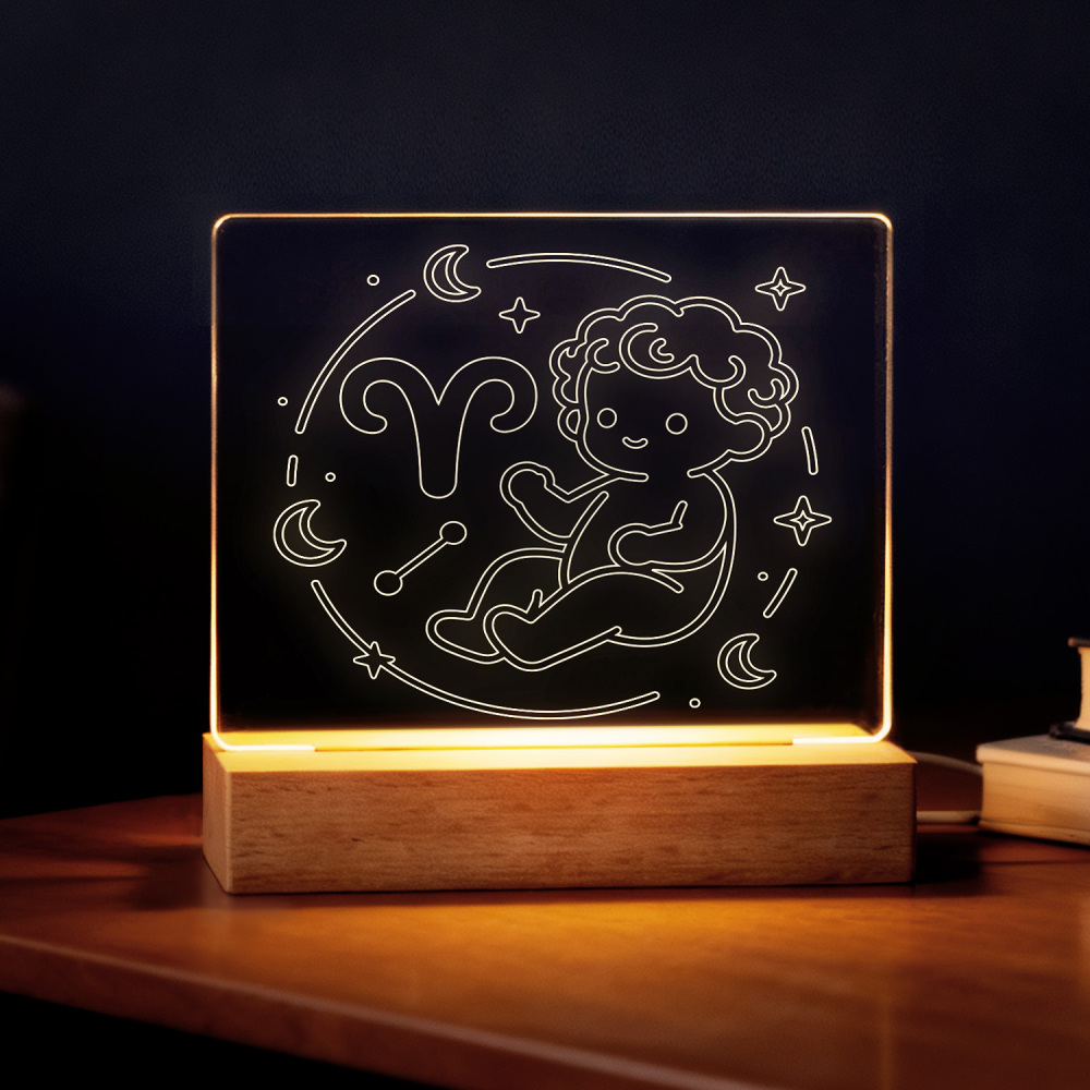 Night Glow Aries Zodiac Light