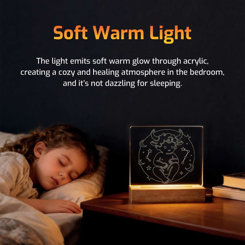 Night Glow Taurus Zodiac Light