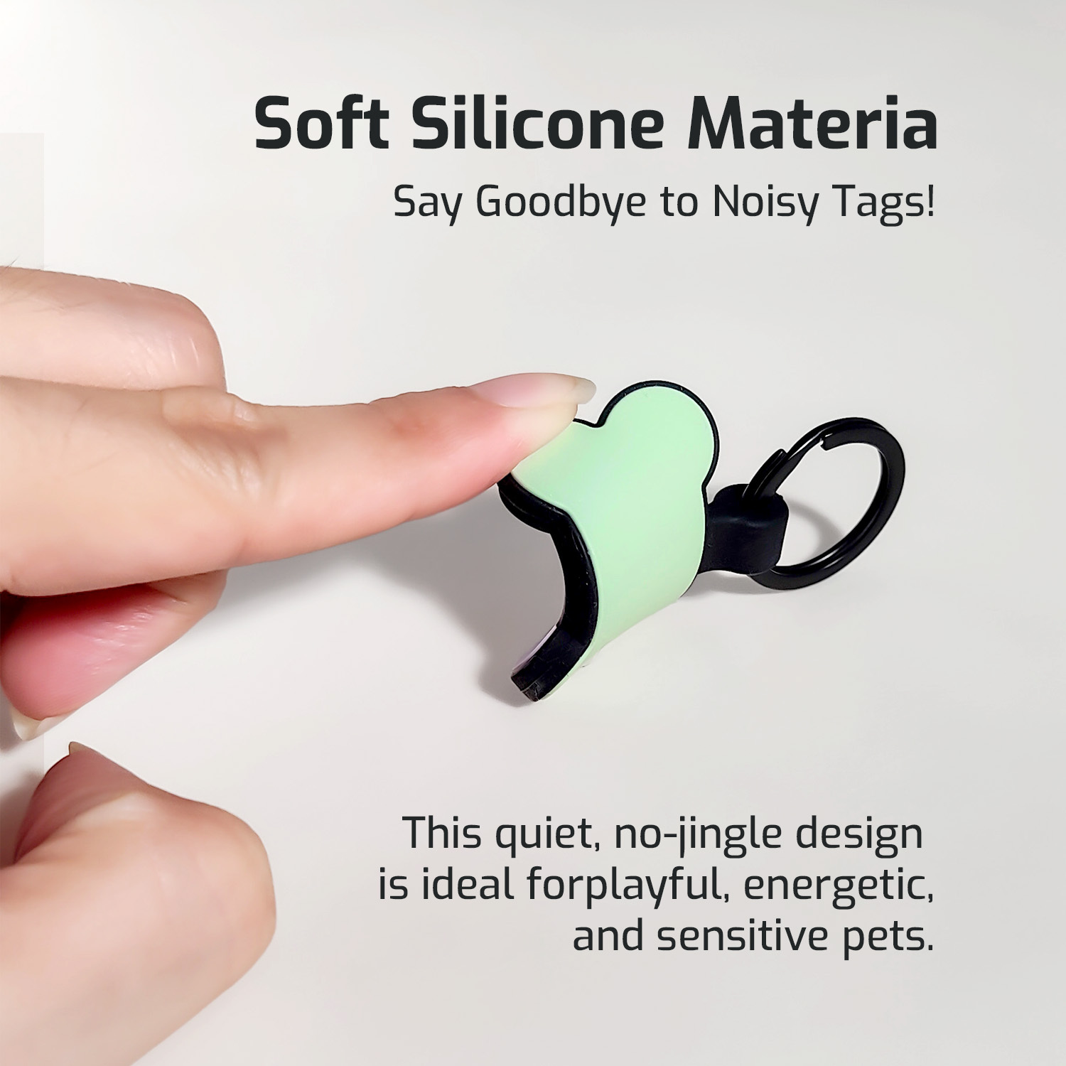 Tropical Island Silicone Bone Pet ID Tag – Custom Engraved Name & Info Pet Collar Tag