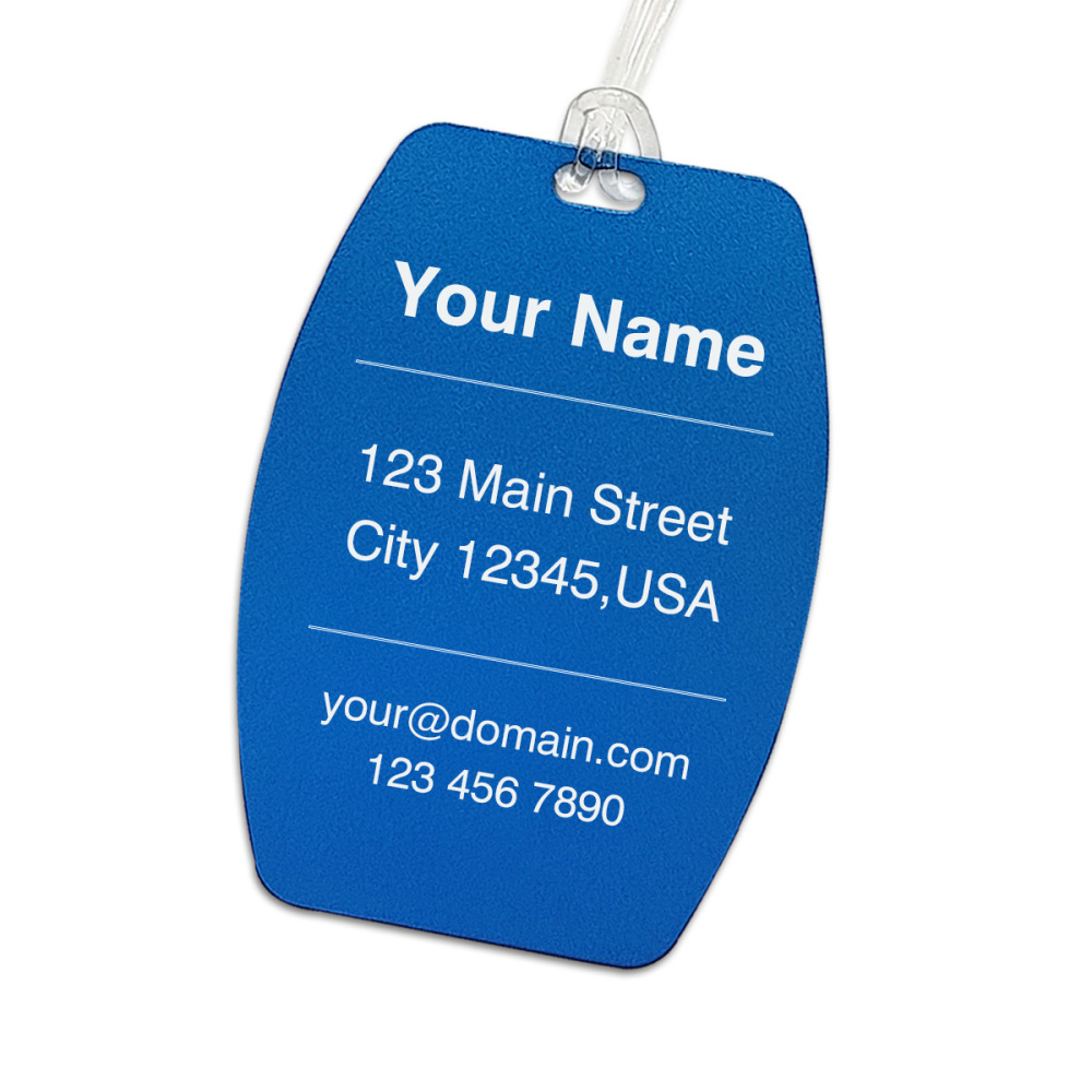 Curvy Barrel-Shaped Personalized Luggage Tag – Custom Engraving, Assorted Vibrant Hues, Sturdy Travel Bag Identifier