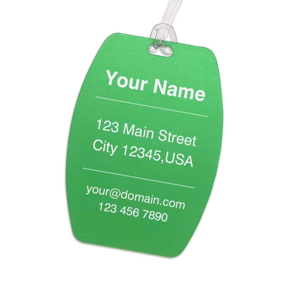 Curvy Barrel-Shaped Personalized Luggage Tag – Custom Engraving, Assorted Vibrant Hues, Sturdy Travel Bag Identifier