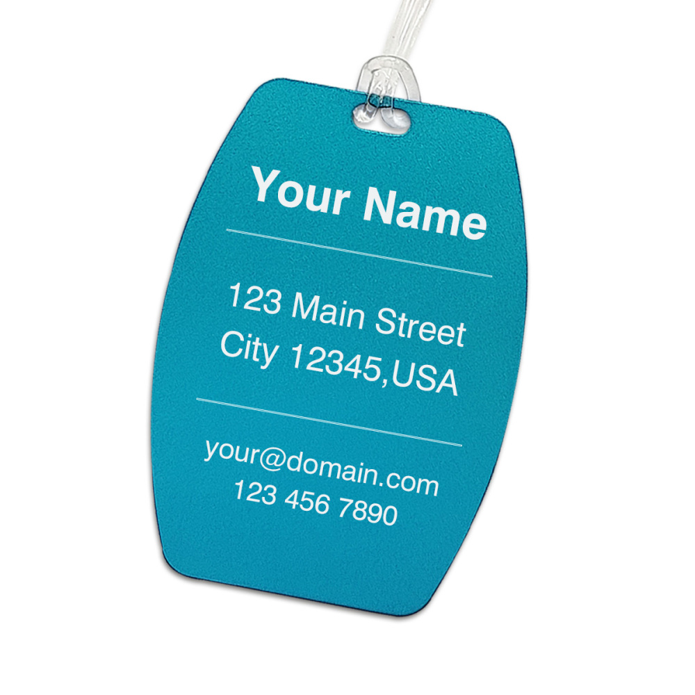 Curvy Barrel-Shaped Personalized Luggage Tag – Custom Engraving, Assorted Vibrant Hues, Sturdy Travel Bag Identifier