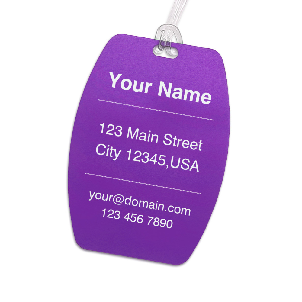 Curvy Barrel-Shaped Personalized Luggage Tag – Custom Engraving, Assorted Vibrant Hues, Sturdy Travel Bag Identifier