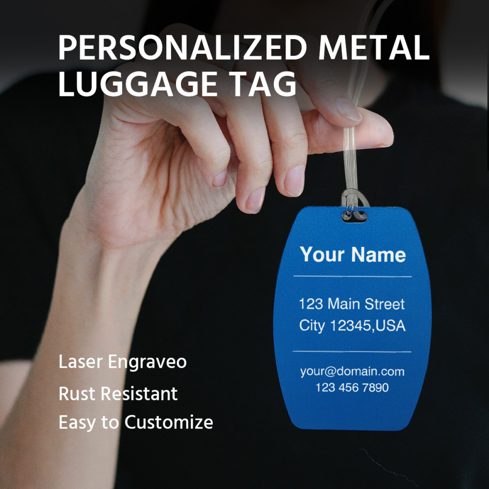 Curvy Barrel-Shaped Personalized Luggage Tag – Custom Engraving, Assorted Vibrant Hues, Sturdy Travel Bag Identifier