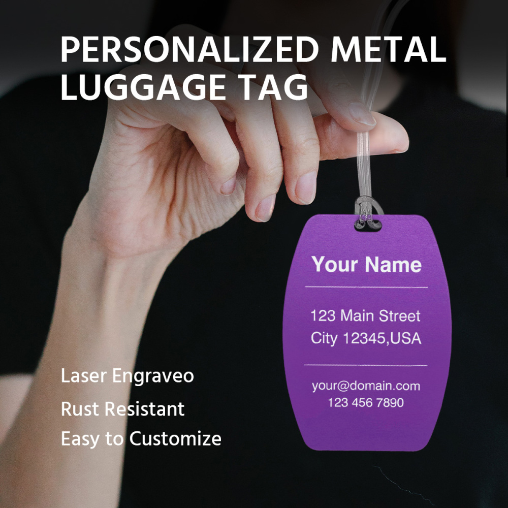 Curvy Barrel-Shaped Personalized Luggage Tag – Custom Engraving, Assorted Vibrant Hues, Sturdy Travel Bag Identifier