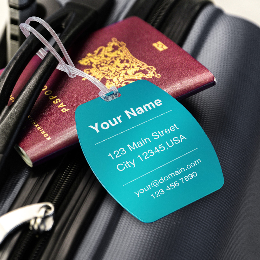 Curvy Barrel-Shaped Personalized Luggage Tag – Custom Engraving, Assorted Vibrant Hues, Sturdy Travel Bag Identifier