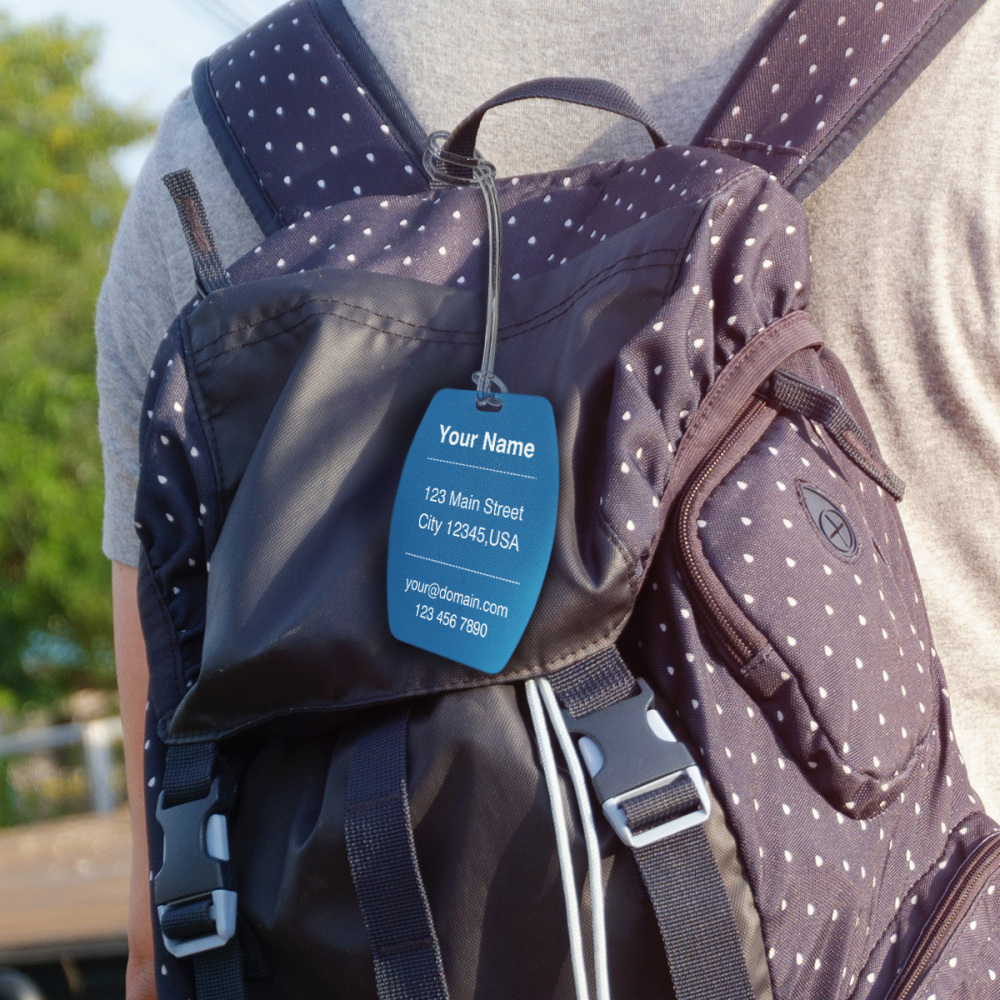 Curvy Barrel-Shaped Personalized Luggage Tag – Custom Engraving, Assorted Vibrant Hues, Sturdy Travel Bag Identifier