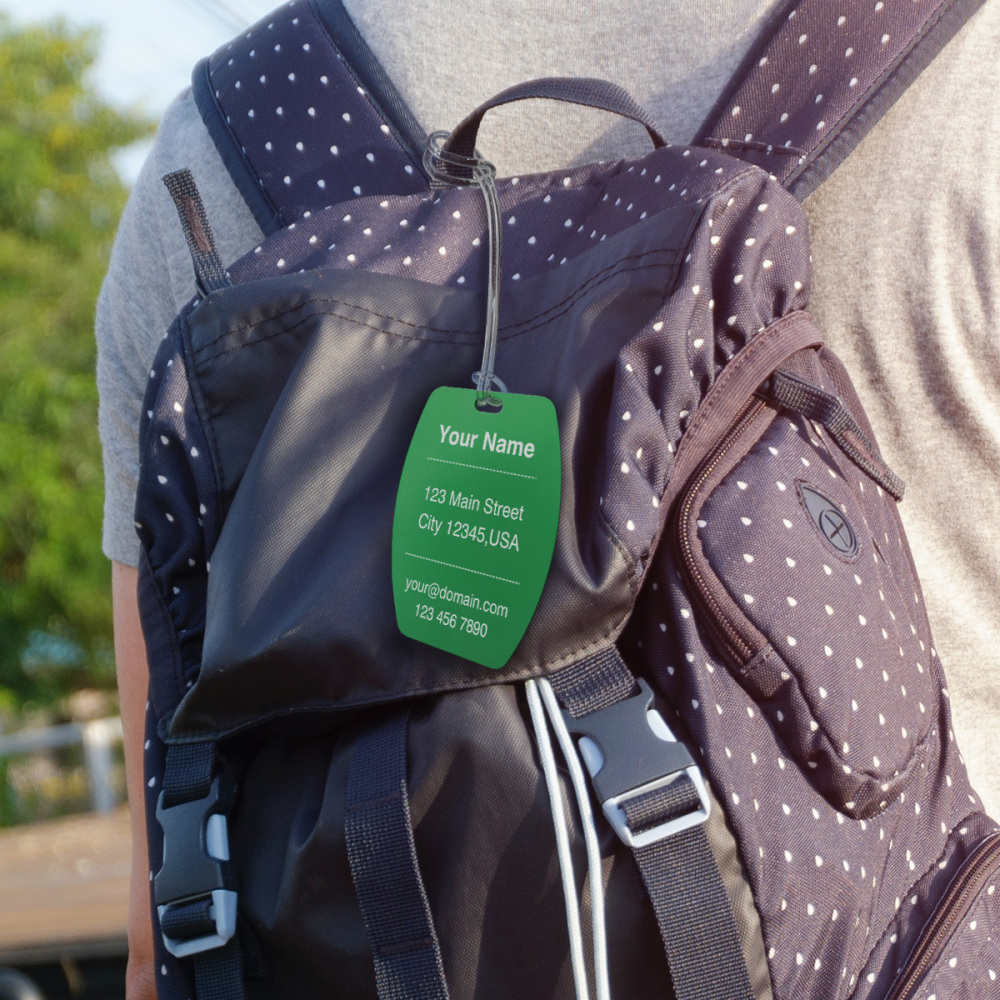 Curvy Barrel-Shaped Personalized Luggage Tag – Custom Engraving, Assorted Vibrant Hues, Sturdy Travel Bag Identifier