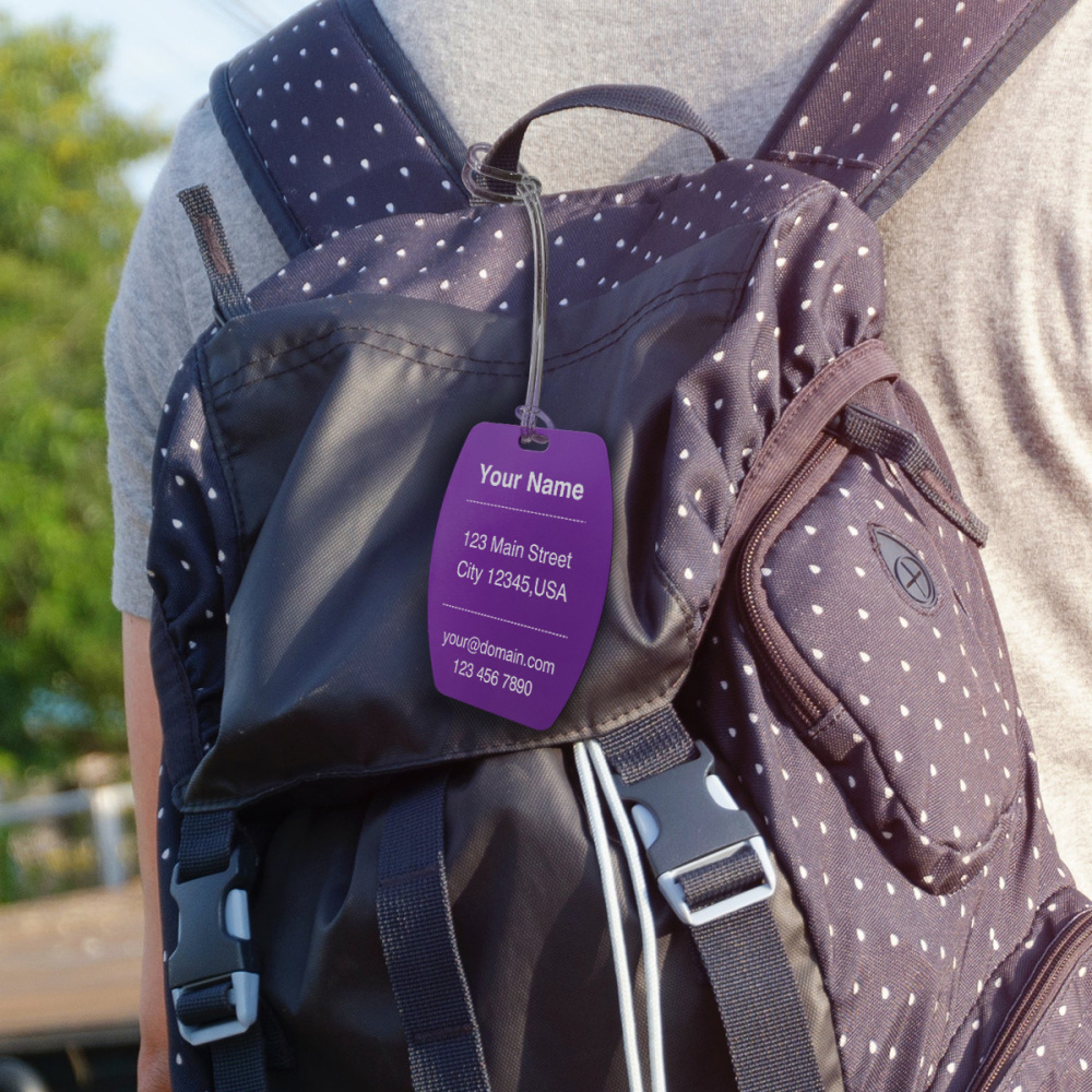 Curvy Barrel-Shaped Personalized Luggage Tag – Custom Engraving, Assorted Vibrant Hues, Sturdy Travel Bag Identifier