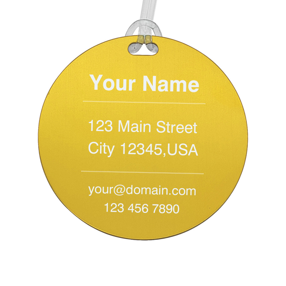 Classic Round Custom Luggage Tag – Customizable Name/Contact, Vibrant Color Options, Heavy-Duty Travel Luggage Marker