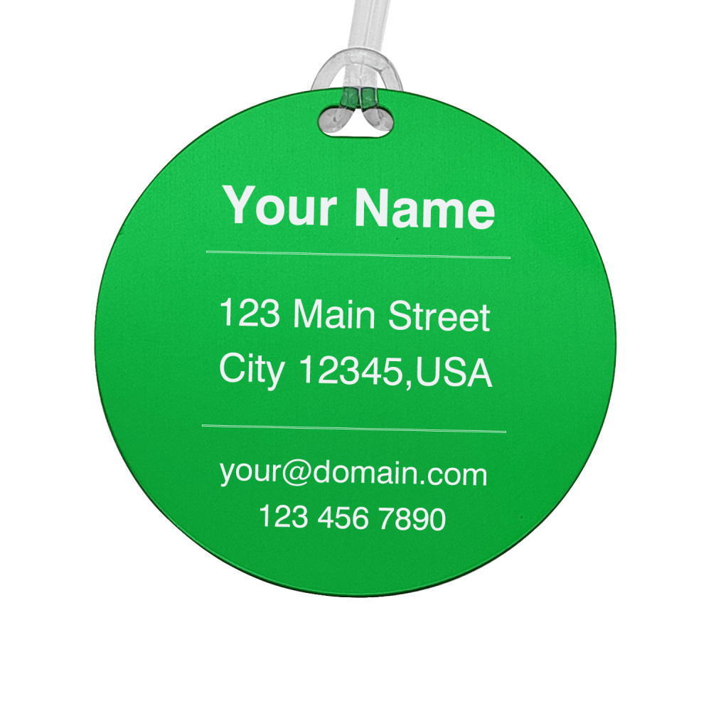 Classic Round Custom Luggage Tag – Customizable Name/Contact, Vibrant Color Options, Heavy-Duty Travel Luggage Marker