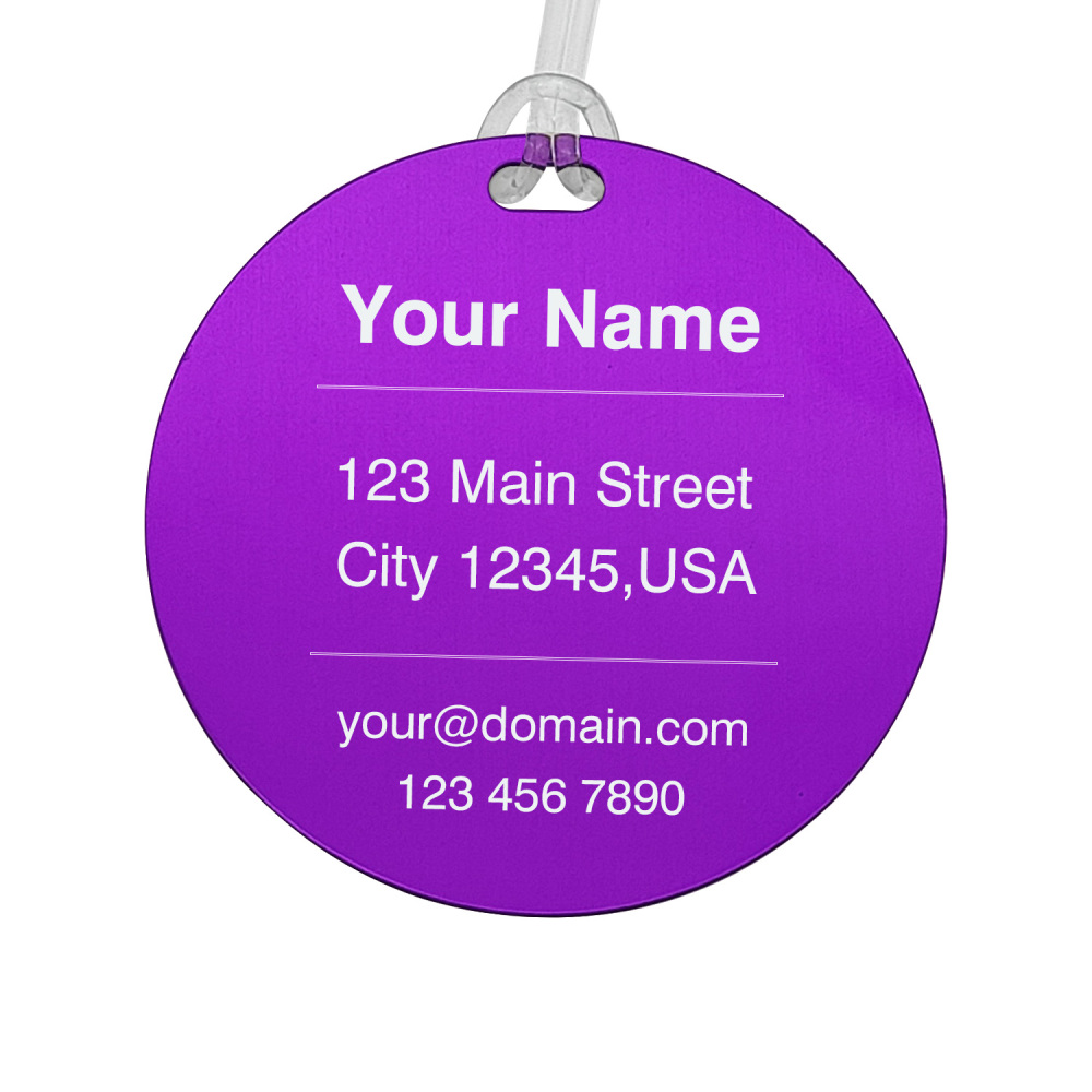 Classic Round Custom Luggage Tag – Customizable Name/Contact, Vibrant Color Options, Heavy-Duty Travel Luggage Marker