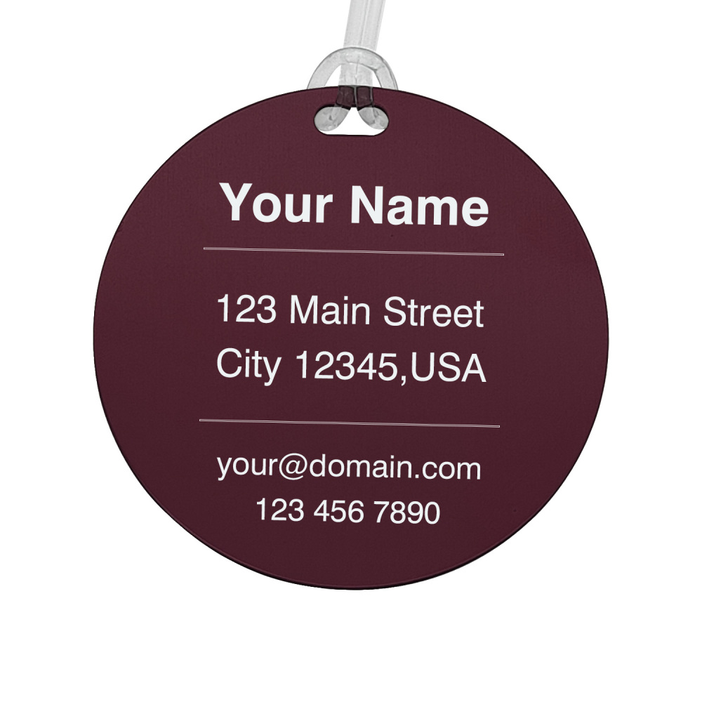 Classic Round Custom Luggage Tag – Customizable Name/Contact, Vibrant Color Options, Heavy-Duty Travel Luggage Marker