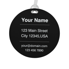 Classic Round Custom Luggage Tag – Customizable Name/Contact, Vibrant Color Options, Heavy-Duty Travel Luggage Marker