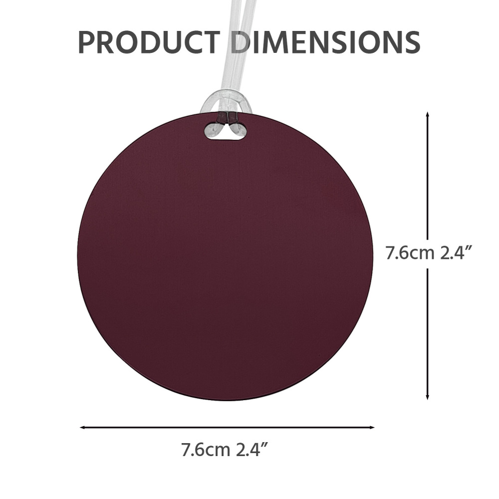 Classic Round Custom Luggage Tag – Customizable Name/Contact, Vibrant Color Options, Heavy-Duty Travel Luggage Marker