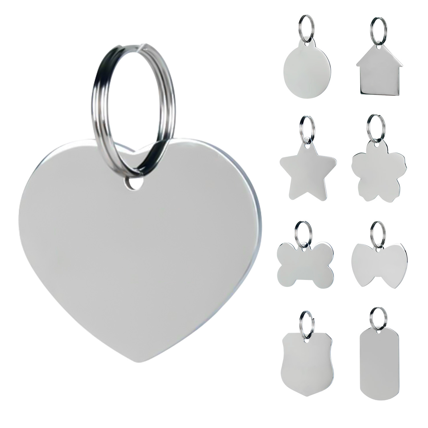 Stainless Steel Pet Tag - Heart