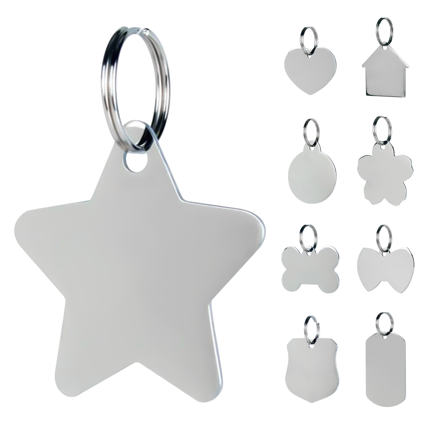 Stainless Steel Pet Tag - Bone