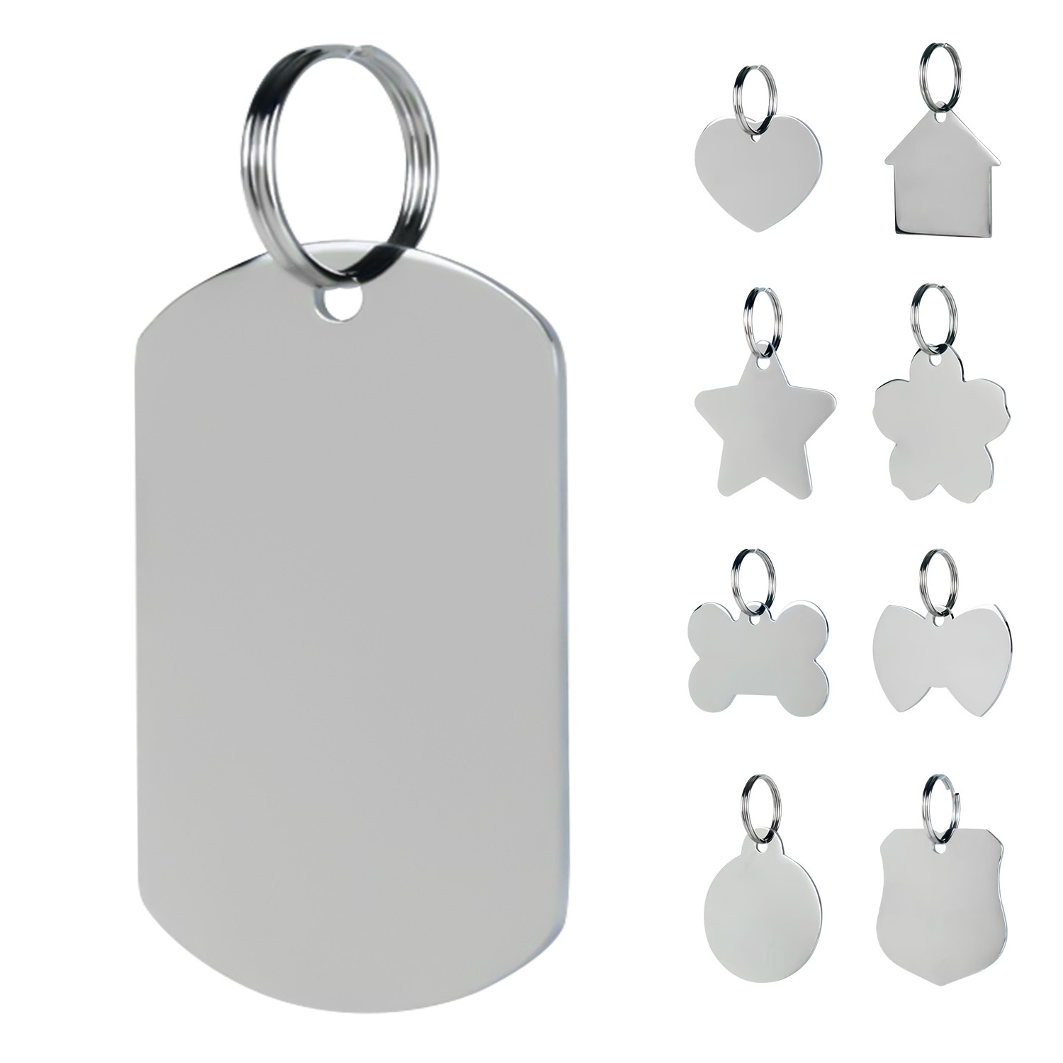 Stainless Steel Pet Tag - Bone