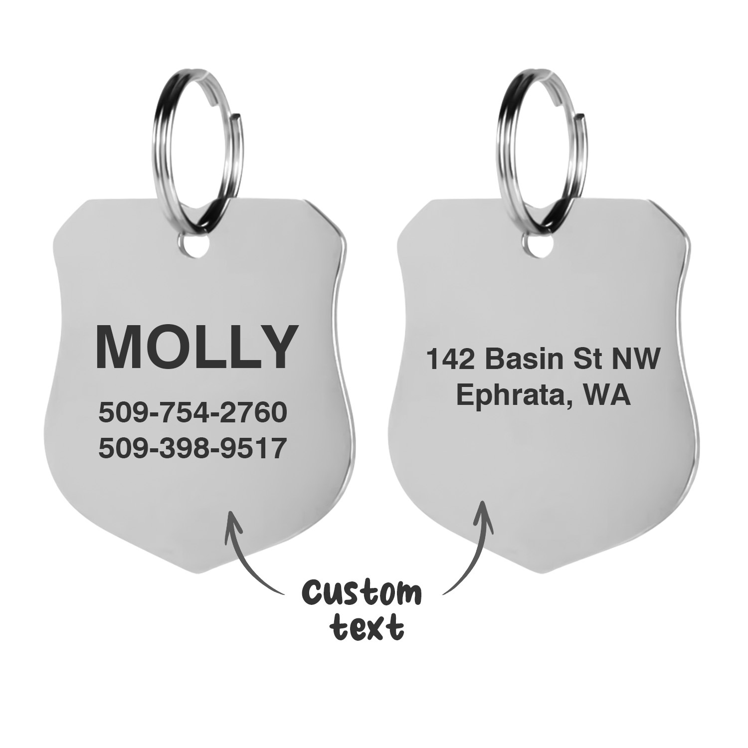 Stainless Steel Pet Tag - Bone