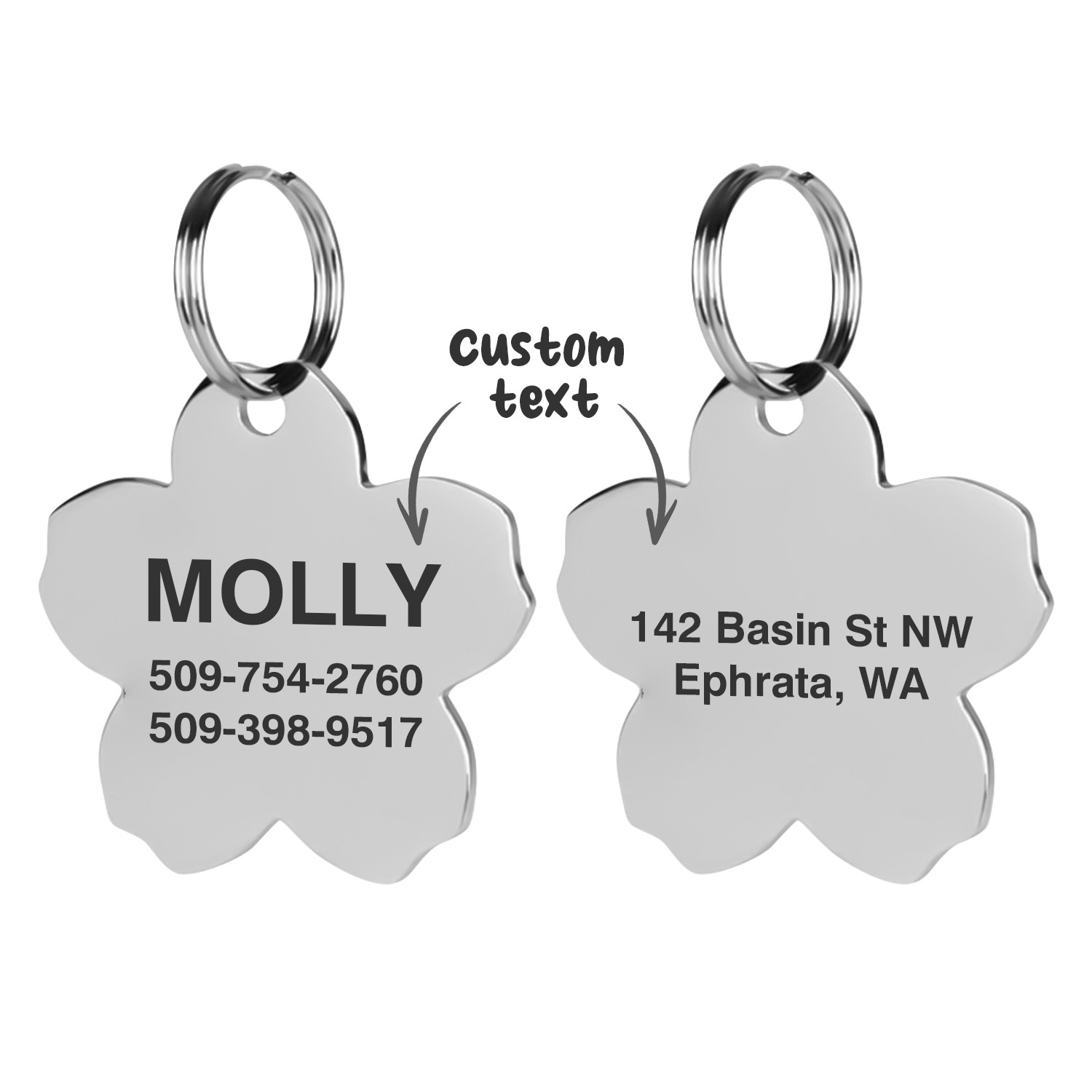 Stainless Steel Pet Tag - Bone