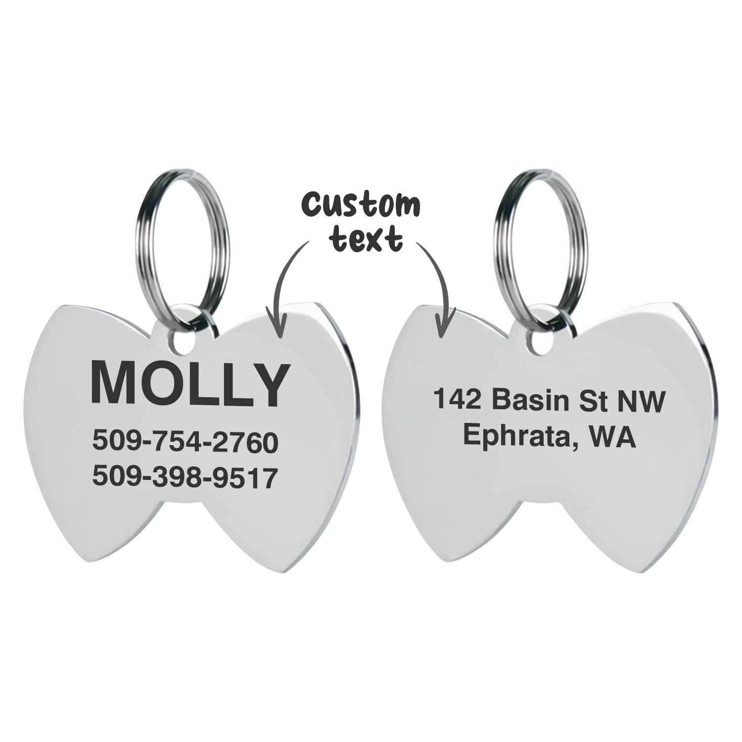 Stainless Steel Pet Tag - Bone