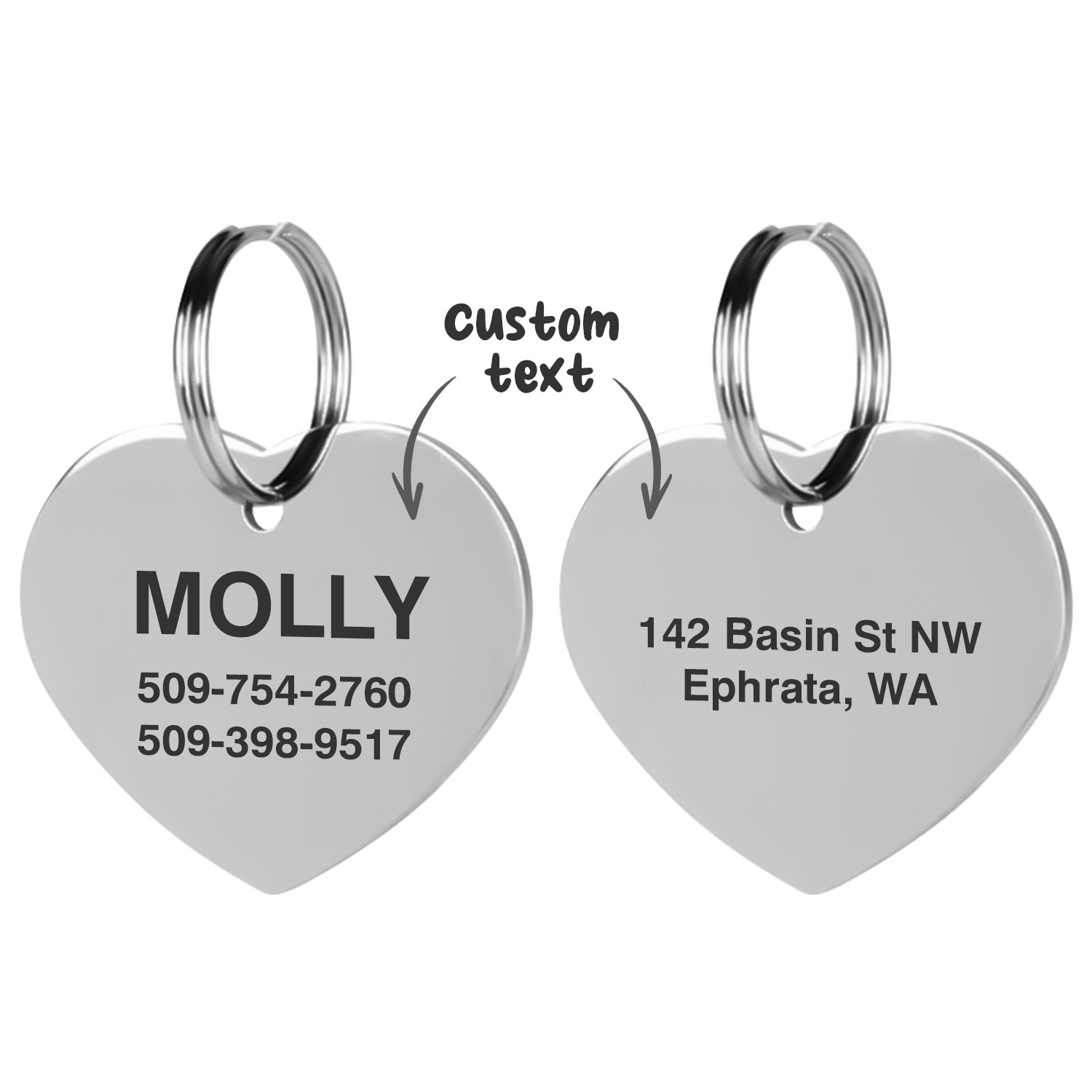 Stainless Steel Pet Tag - Heart