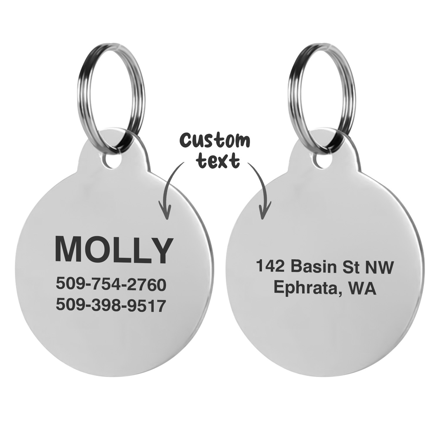 Stainless Steel Pet Tag - Bone