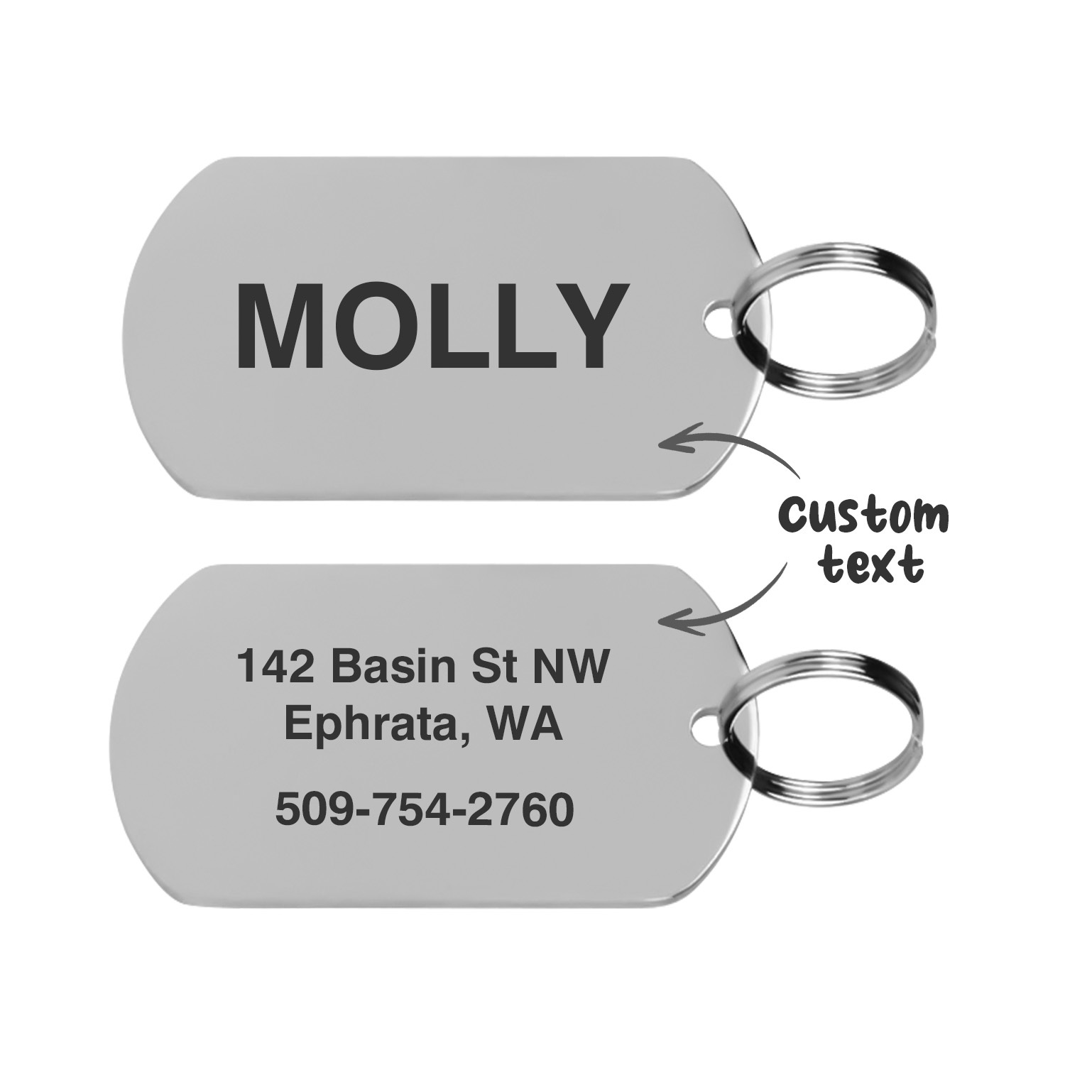 Stainless Steel Pet Tag - Bone