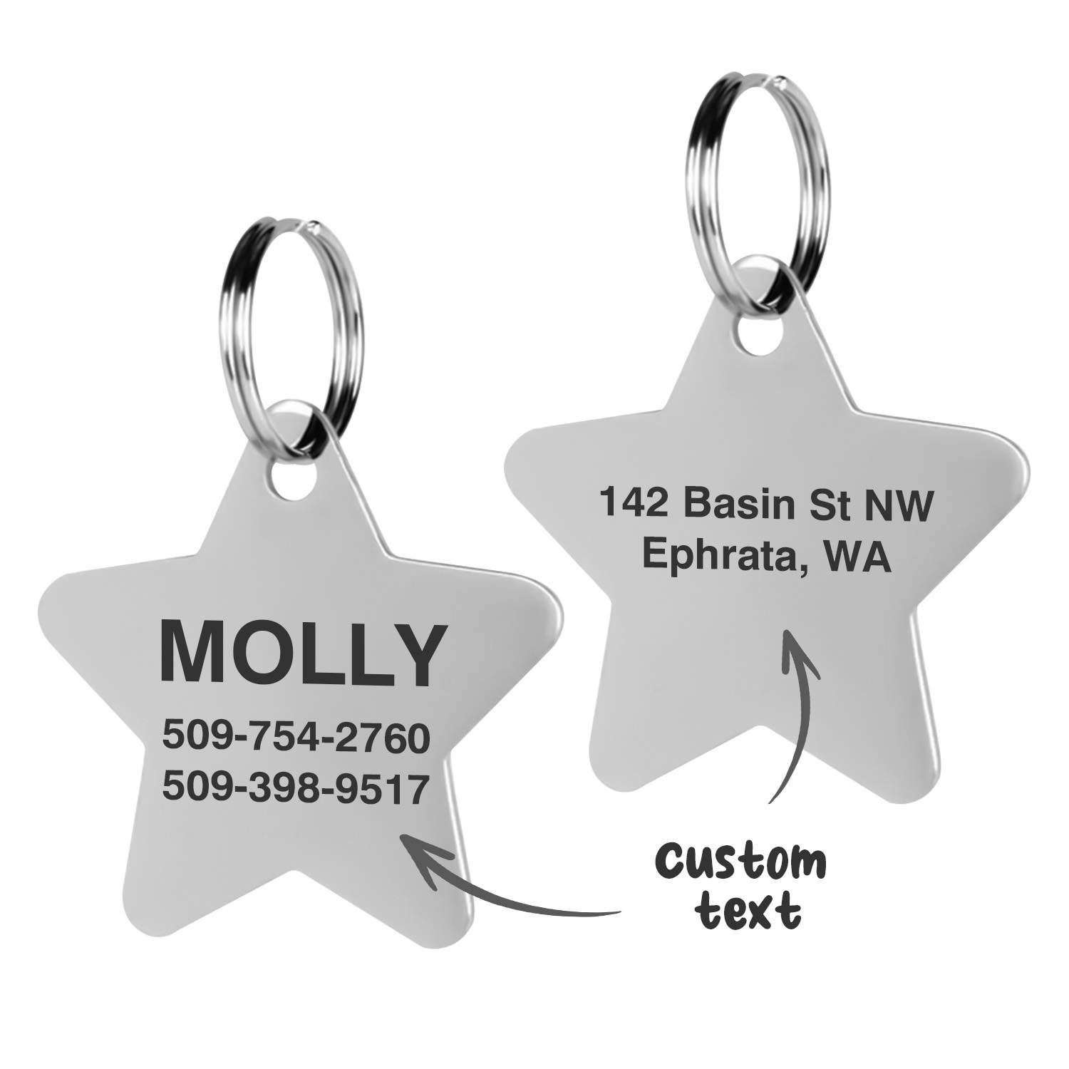 Stainless Steel Pet Tag - Bone