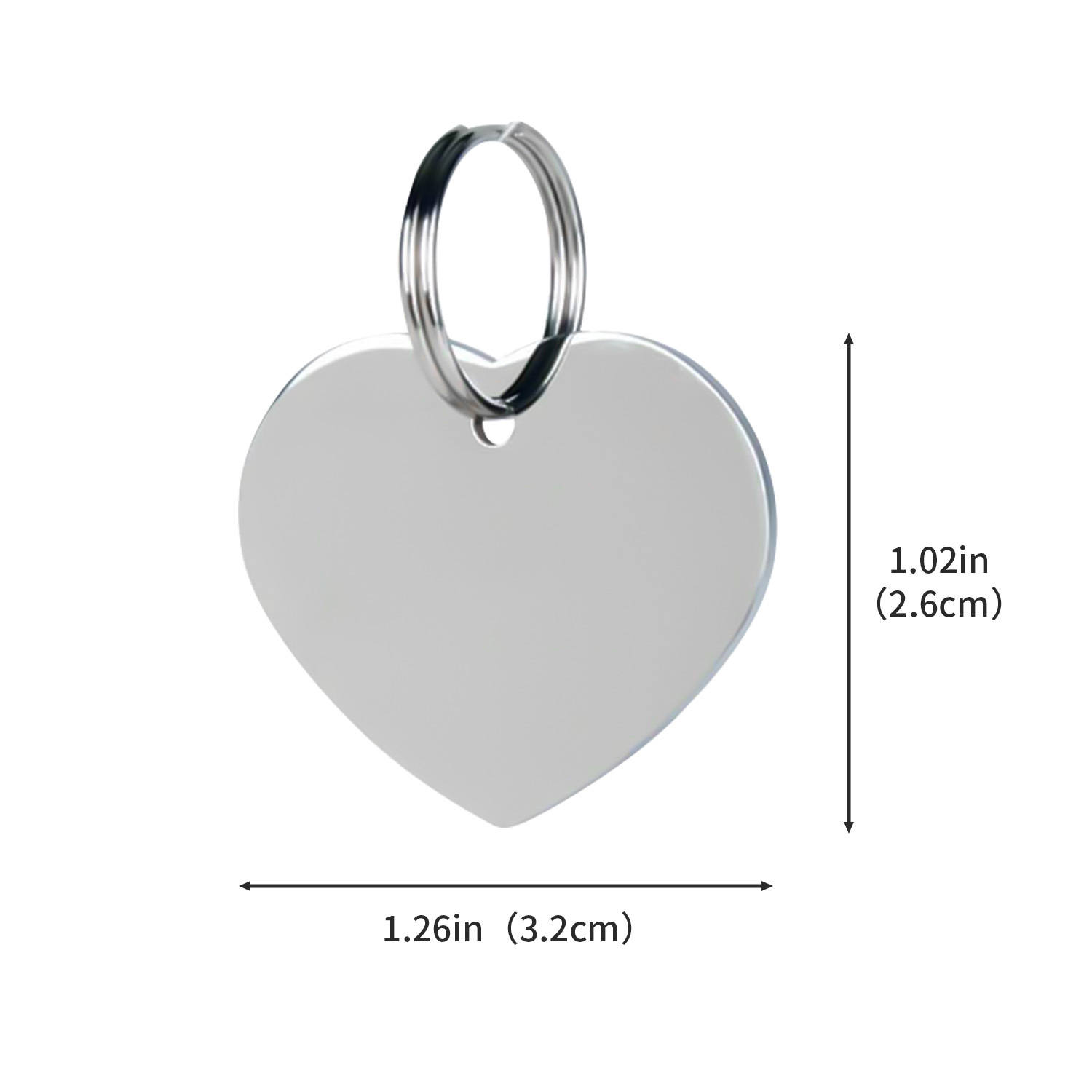 Stainless Steel Pet Tag - Heart