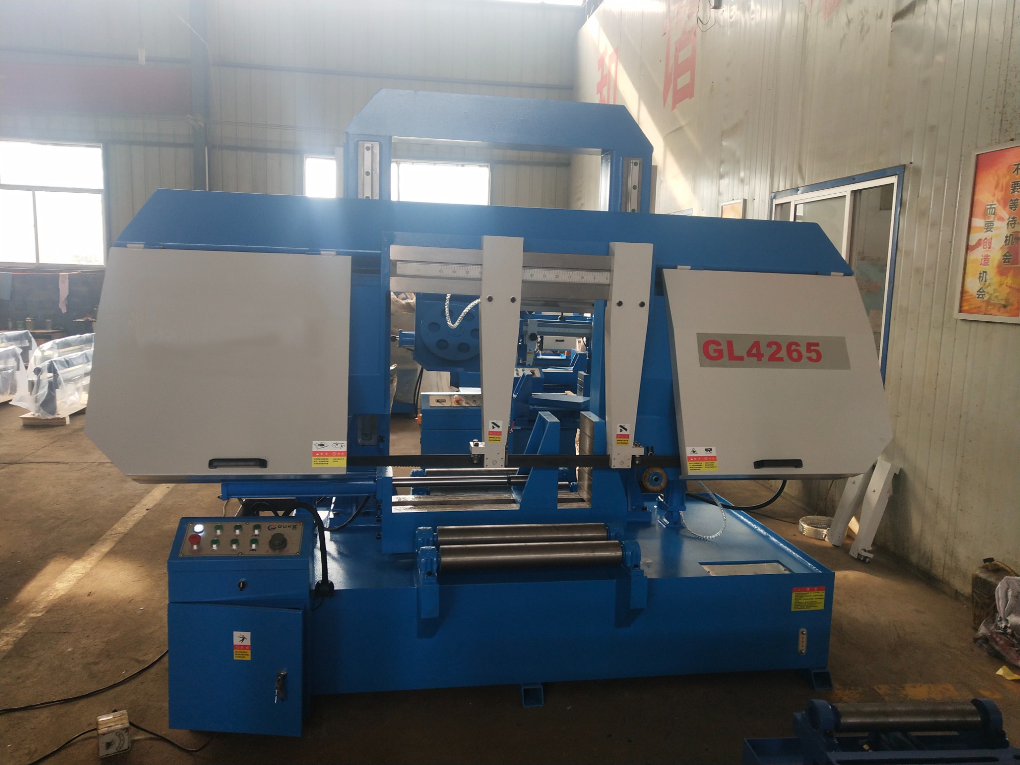 heavy duty double column saw machine