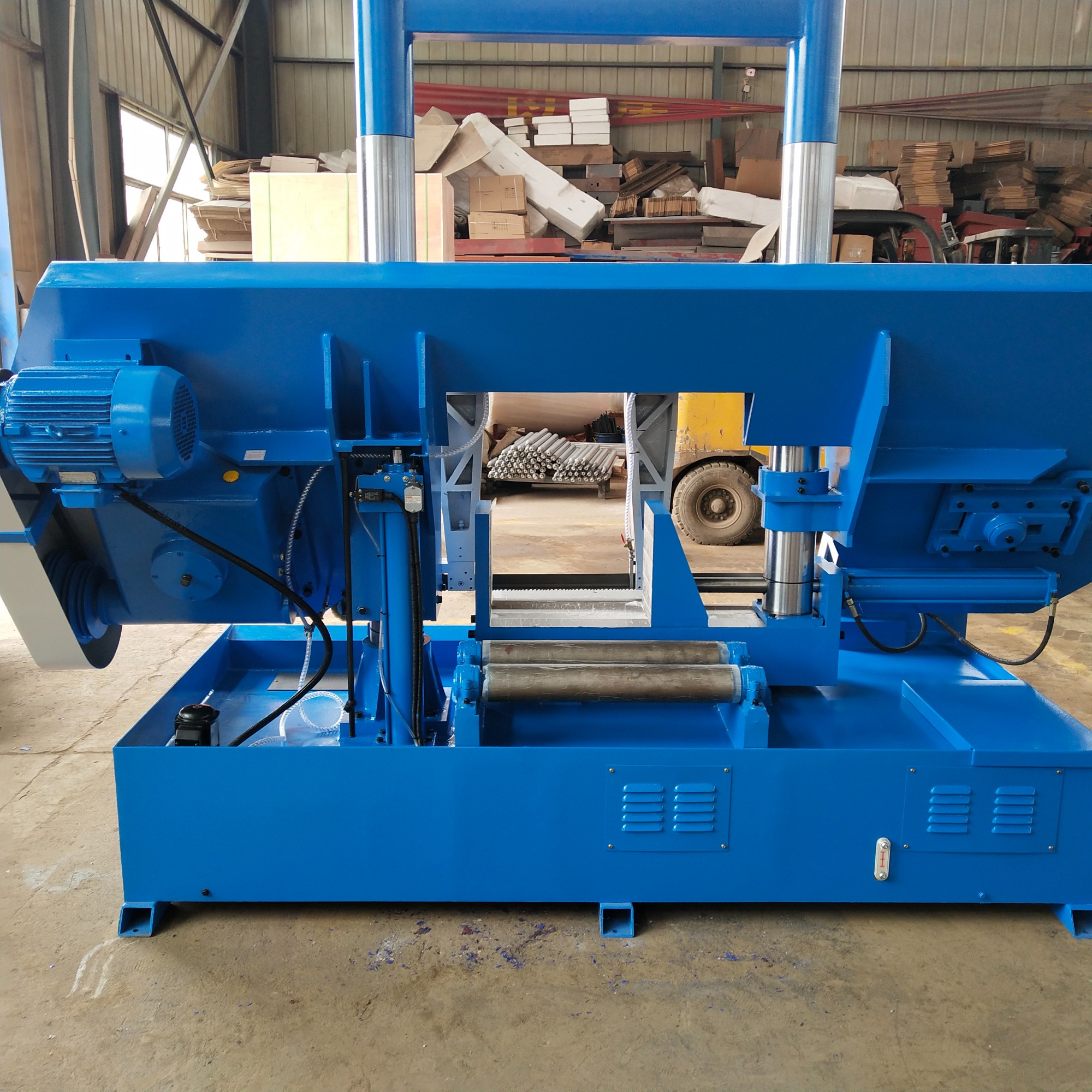 heavy duty double column saw machine