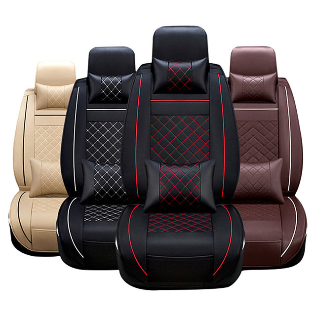 FLY5D Car Seat Covers Fit for 5 Feats Cars, Wear Resistant and Soft PU Leather in Fashion Style Compatible for Sedans like, SUV,Truck, and Van.