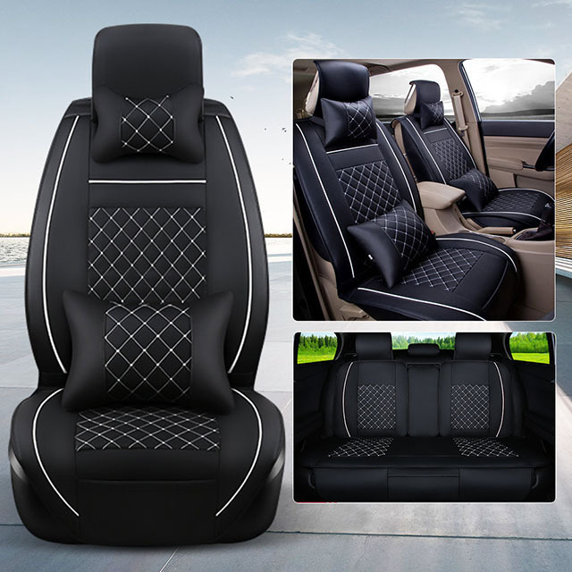 FLY5D Car Seat Covers Fit for 5 Feats Cars, Wear Resistant and Soft PU Leather in Fashion Style Compatible for Sedans like, SUV,Truck, and Van.