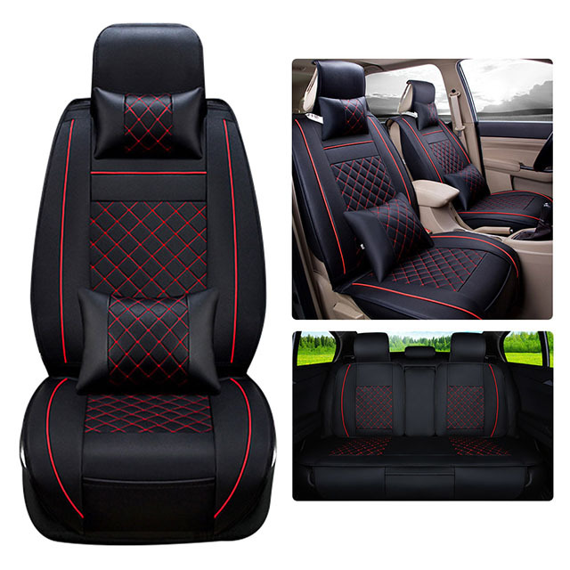 FLY5D Car Seat Covers Fit for 5 Feats Cars, Wear Resistant and Soft PU Leather in Fashion Style Compatible for Sedans like, SUV,Truck, and Van.