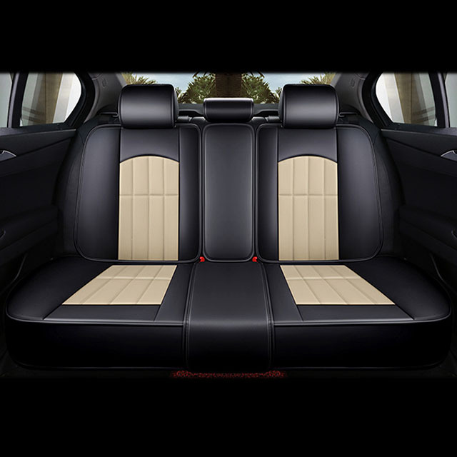 Fly5D Luxury PU Leather Car Seat Cover Wear-resistant Durable and Fashion, Suitable for 5-seats Cars Like SUV, VAN, Sedan