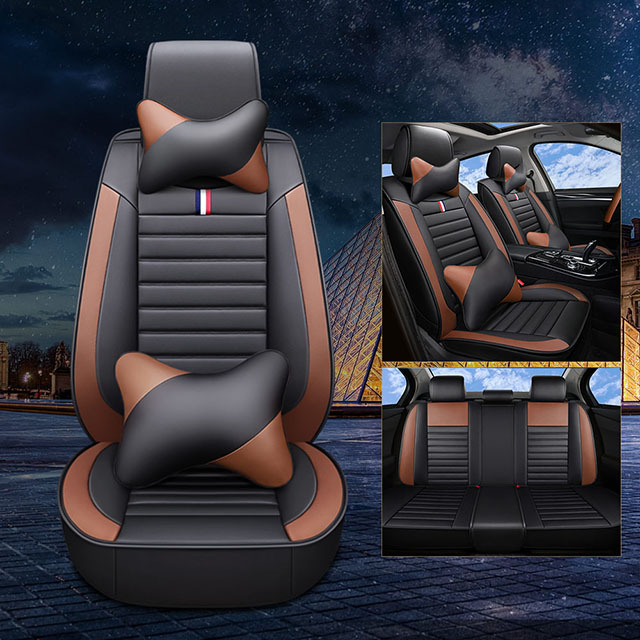 FLY5D Advanced PU Leather Car Seat Covers Wear Resistant Colorful Styles Compatible for Mainstream Cars.