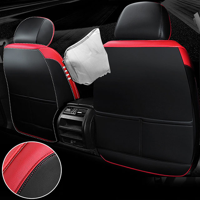 Fly5D Auto Seat Cover with Professional PU Leather Full Surround, Waterproof Comfortable and Risistant, Easy to Clean, Fit for Most of 5 Seats Car