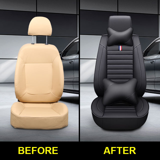 FLY5D Advanced PU Leather Car Seat Covers Wear Resistant Colorful Styles Compatible for Mainstream Cars.