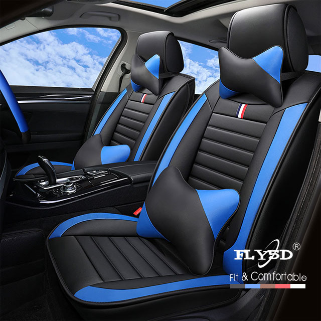 FLY5D Advanced PU Leather Car Seat Covers Wear Resistant Colorful Styles Compatible for Mainstream Cars.