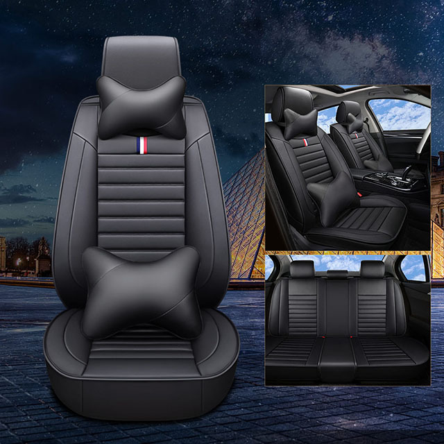 FLY5D Advanced PU Leather Car Seat Covers Wear Resistant Colorful Styles Compatible for Mainstream Cars.