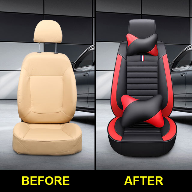 FLY5D Advanced PU Leather Car Seat Covers Wear Resistant Colorful Styles Compatible for Mainstream Cars.