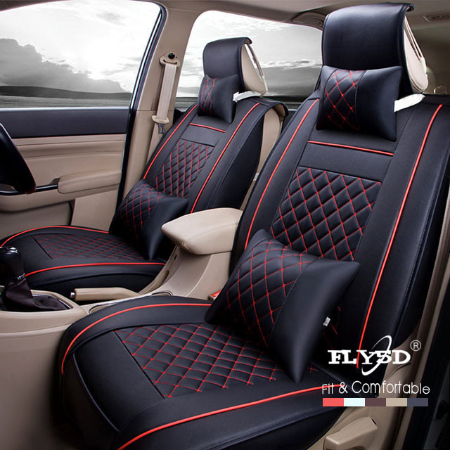 FLY5D Car Seat Covers Fit for 5 Feats Cars, Wear Resistant and Soft PU Leather in Fashion Style Compatible for Sedans like, SUV,Truck, and Van.