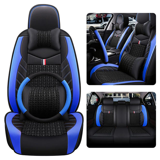 Fly5D Car Seat Covers of Leather Car Seat Covers Stylish and Alternative Full Set Protector Vehicle Cover for Most Cars