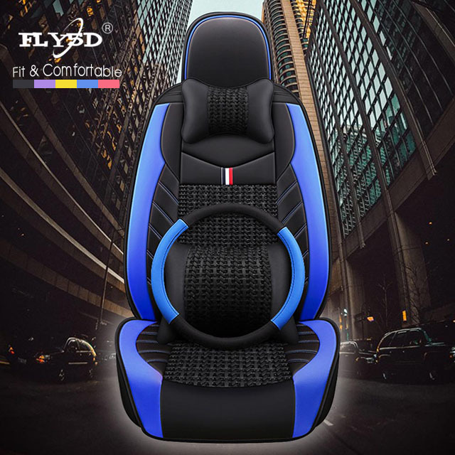 Fly5D Car Seat Covers of Leather Car Seat Covers Stylish and Alternative Full Set Protector Vehicle Cover for Most Cars