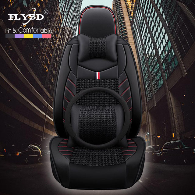 Fly5D Car Seat Covers of Leather Car Seat Covers Stylish and Alternative Full Set Protector Vehicle Cover for Most Cars