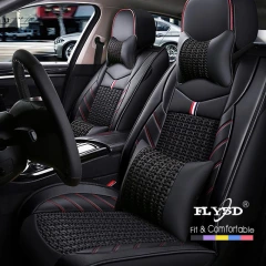 Fly5D Car Seat Covers of Leather Car Seat Covers Stylish and Alternative Full Set Protector Vehicle Cover for Most Cars